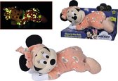 Disney - Minnie Mouse - Glow in the dark - Liggend Roze - 30 cm - Knuffel