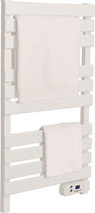 CREATE - Elektrische handdoekhouder 500W - Wit - Zonder benen -Zonder plank - WARM TOWEL