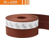 Simple Fix Tochtstrip - Bruin 45mm x 1 Meter - Tochtstrips voor Deuren - Tochtstopper - Tochtrol - Tochtband - Hoogwaardig Silicone - Zelfklevend en Isolerend