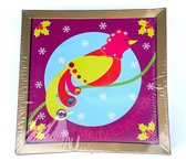 Boîte de cartes de Noël | 20 pièces avec enveloppe | Oiseau | Diamants