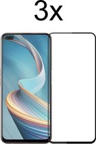 Oppo Reno 4 Screenprotector - Beschermglas Oppo Reno 4 Screen Protector Glas - Full cover - 3 stuks