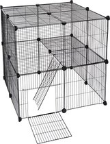 Spoint® Hondenren - Dierenverblijf - Konijnenren - Kippenhok Met Ren - Hondenkennel - Puppyren Binnen en Buiten - Kippenren - 75CM Hoog