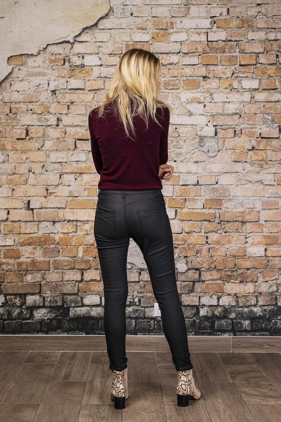 Pantalon Toxik3 taille haute aspect cuir push-up noir mat | bol.com