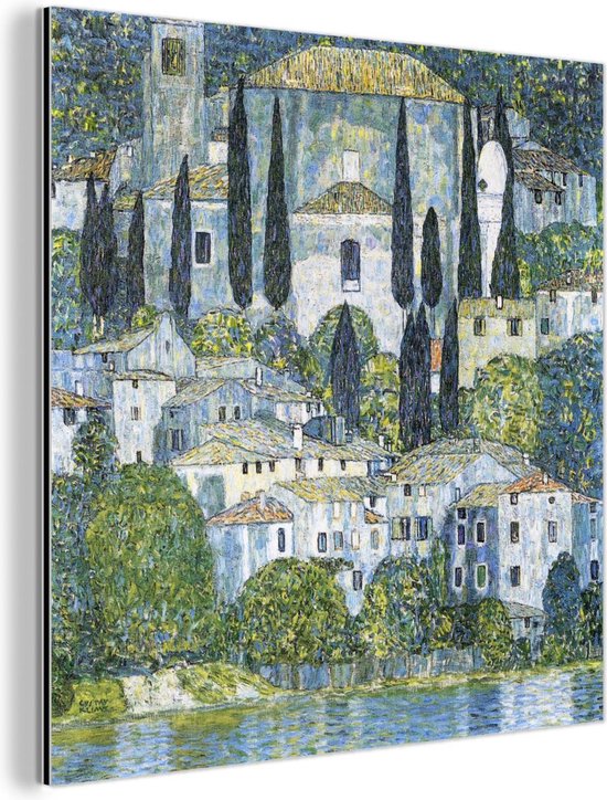 Wanddecoratie Metaal - Aluminium Schilderij Industrieel - Chruch in Cassone - Gustav Klimt - 20x20 cm - Dibond - Foto op aluminium - Industriële muurdecoratie - Voor de woonkamer/slaapkamer