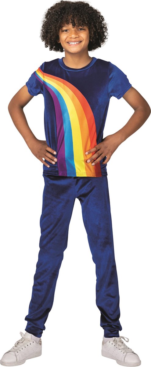 gevolgtrekking Nodig uit gat K3 verkleedkleding - verkleedpak regenboog blauw 6/8 jaar - maat 134 |  bol.com