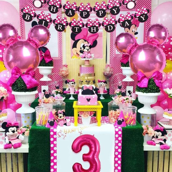 FUFU Minnie thema feestartikelen verjaardagsdecoratie Verjaardagsdecoraties  3 jaar... | bol.com