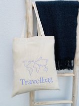 Katoenen tas naturel | Tassen dames | Shopper | Laptop tas | Travel | Travelbag | Reizen | Vliegtuig