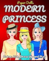 Modern Princess Paper Doll Color Cut Dress Up and Play Coloring Book
