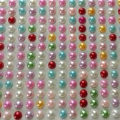 100  Oorbellen- plak- gekleurde- 6 mm- parel-Geen gaatje nodig- Charme Bijoux