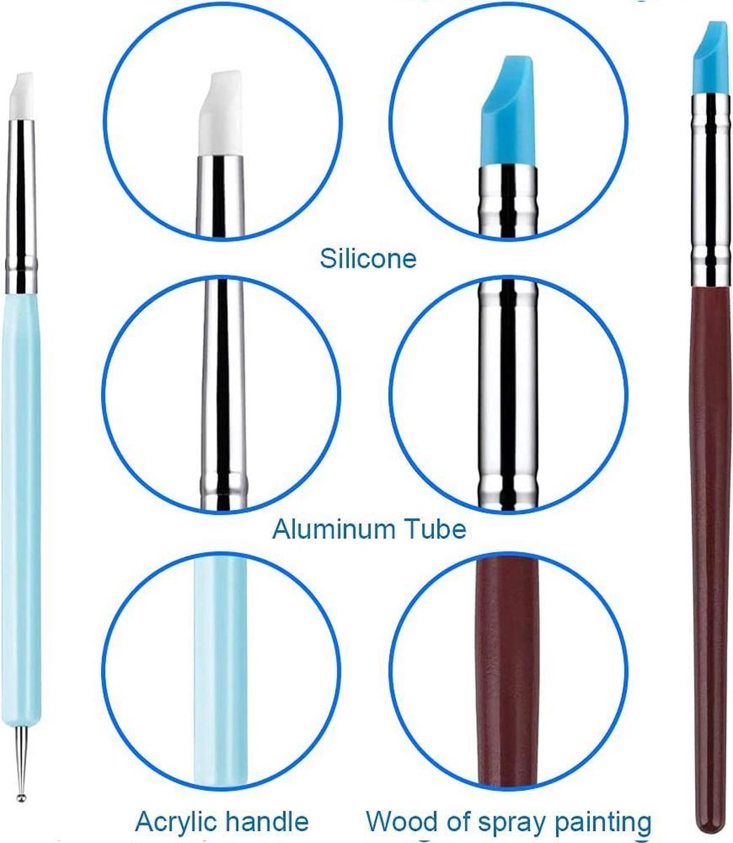 MMOBIEL 10-Delige Boetseer Gereedschap set voor Klei /Beeldhouwen /Pottenbakken /Nailart — afbeelding 6