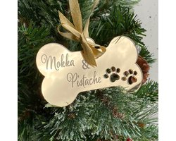 Kersthanger | Kerstornament | Kerstbal | Kerstgeschenk | Gepersonaliseerd | Hond | Bot | Hxb 7x12 cm | Acryl | Plexiglas | Sierletters