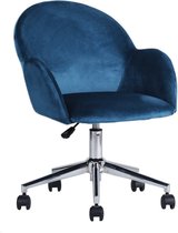 Design Bureaustoel - Fluweel - Donker Blauw