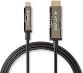 Nedis Actieve Optische USB-Kabel - USB-C Male - HDMI Connector - 18 Gbps - 30.0 m - Rond - PVC - Zwart - Gift Box
