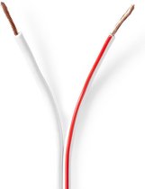 Nedis Speaker-Kabel - 2x 1.50 mm² - CCA - 100.0 m - Rond - PVC - Wit - Folieverpakking