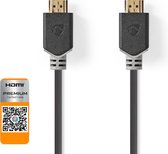 Premium High Speed ​​HDMI™-Kabel met Ethernet | HDMI™ Connector | HDMI™ Connector | 4K@60Hz | 18 Gbps | 1.00 m | Rond | PVC | Antraciet | Polybag