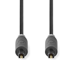 Nedis Optische Audiokabel - TosLink Male - TosLink Male - 3.00 m - Rond - PVC - Antraciet - Doos