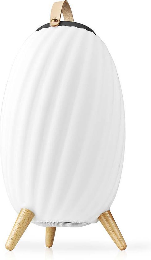 Nedis Bluetooth Speaker met Sfeerverlichting - 6 uur - Ambiance Design - 60 W - Mono - RGB / Warm Wit - IPX5 - Koppelbaar - Grijs / Wit