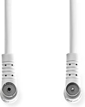 Câble coaxial 120 dB coudé à droite coaxial mâle (CEI) - coaxial femelle (CEI) 1,50 m blanc