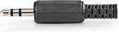 Nedis 3,5 mm Audioconnector - Recht - Male - Vernikkeld - Solderen - Diameter kabelinvoer: 4.0 mm - Polyvinylchloride (PVC) - Zwart - 25 Stuks - Polybag