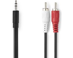 Nedis Stereo-Audiokabel - 3,5 mm Male - 2x RCA Male - Vernikkeld - 10.0 m - Rond - Zwart - Doos Nedis Stereo-Audiokabel - 3,5 mm Male - 2x RCA Male - Vernikkeld - 10.0 m - Rond - Zwart - Doos