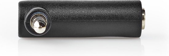 Nedis Stereo-Audioadapter - 3,5 mm Male - 3,5 mm Female - Vernikkeld - 90° Gehoekt - Metaal - Zwart - 10 Stuks - Polybag