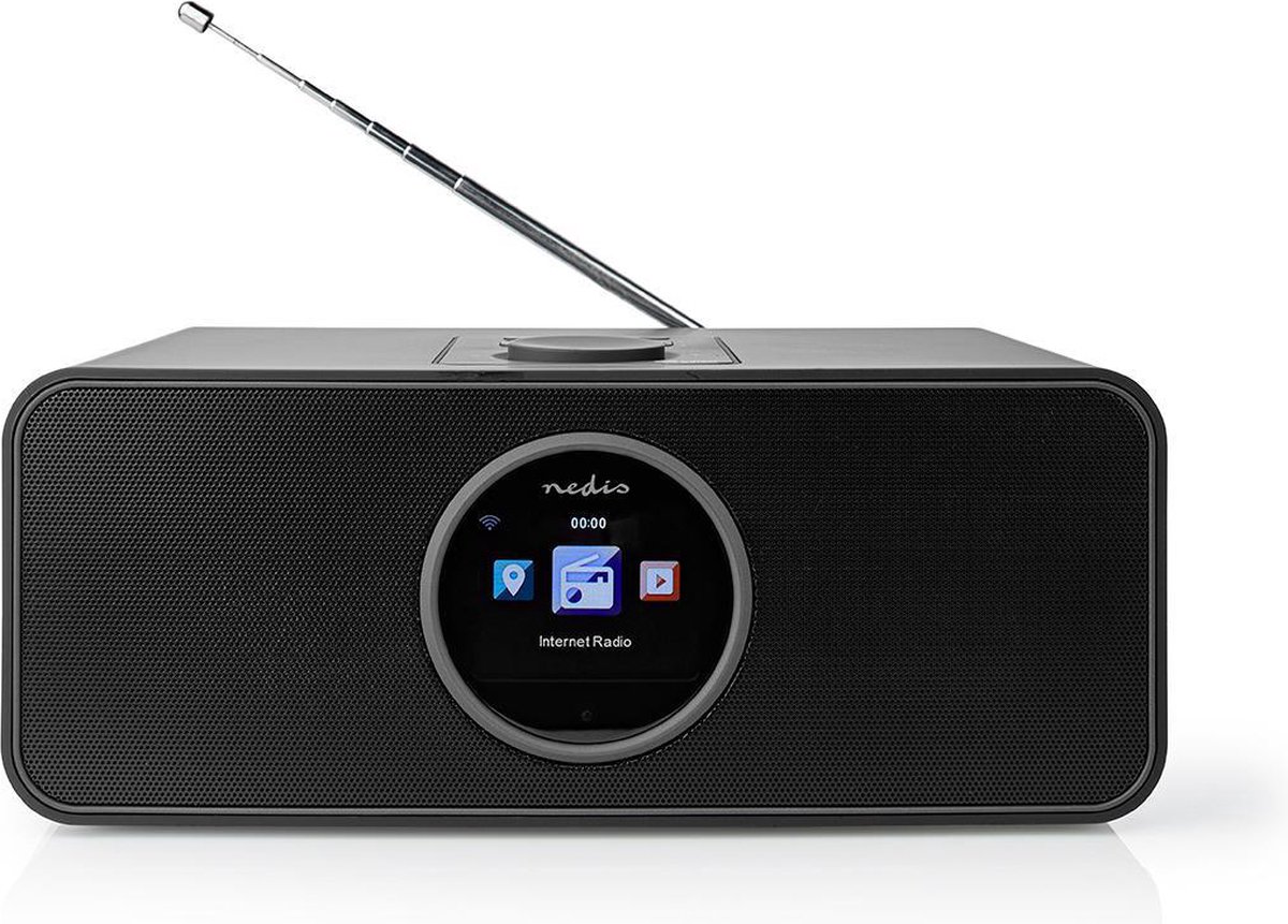 Internetradio - Tafelmodel - Bluetooth / Wi-Fi - FM / Internet - 2.4 " - Kleurenscherm - 42 W - Afstandbestuurbaar - App-gestuurd - Koptelefoonoutput - Wekker - Slaaptimer - Zwart