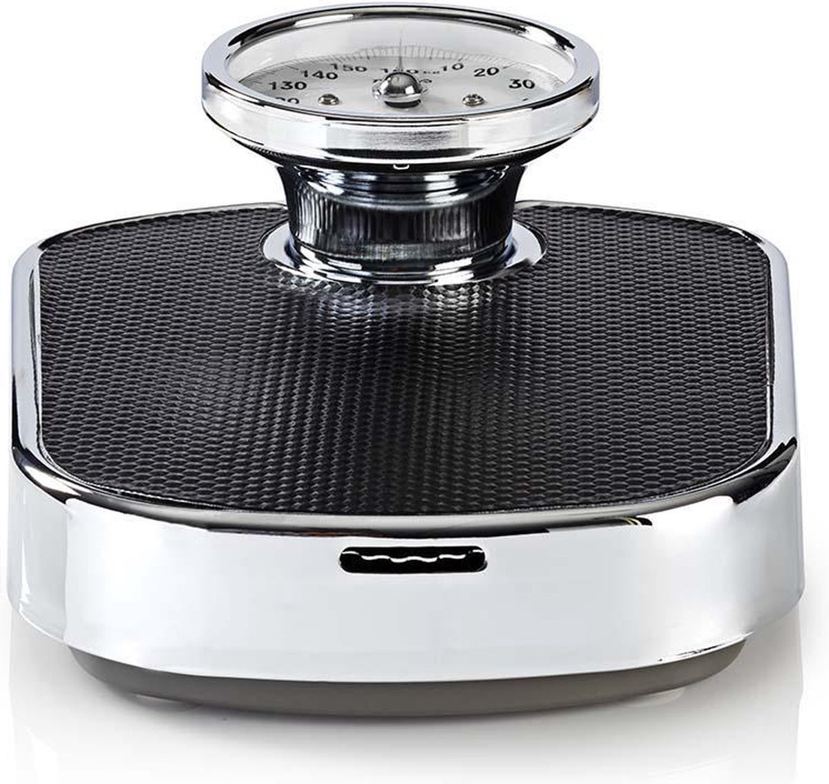 Nedis Personenweegschaal | Analoog | Zwart | Rubber | Antislip weegplateau | Maximaal weegvermogen: 160 kg