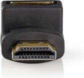 Nedis HDMI™-Adapter | HDMI™ Connector | HDMI™ Female | Verguld | 90° Gehoekt | ABS | Antraciet | 1 Stuks | Window Box