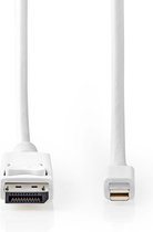 Nedis Mini DisplayPort-Kabel - DisplayPort 1.4 - Mini-DisplayPort Male - DisplayPort Male - 48 Gbps - Vernikkeld - 2.00 m - Rond - PVC - Wit - Blister
