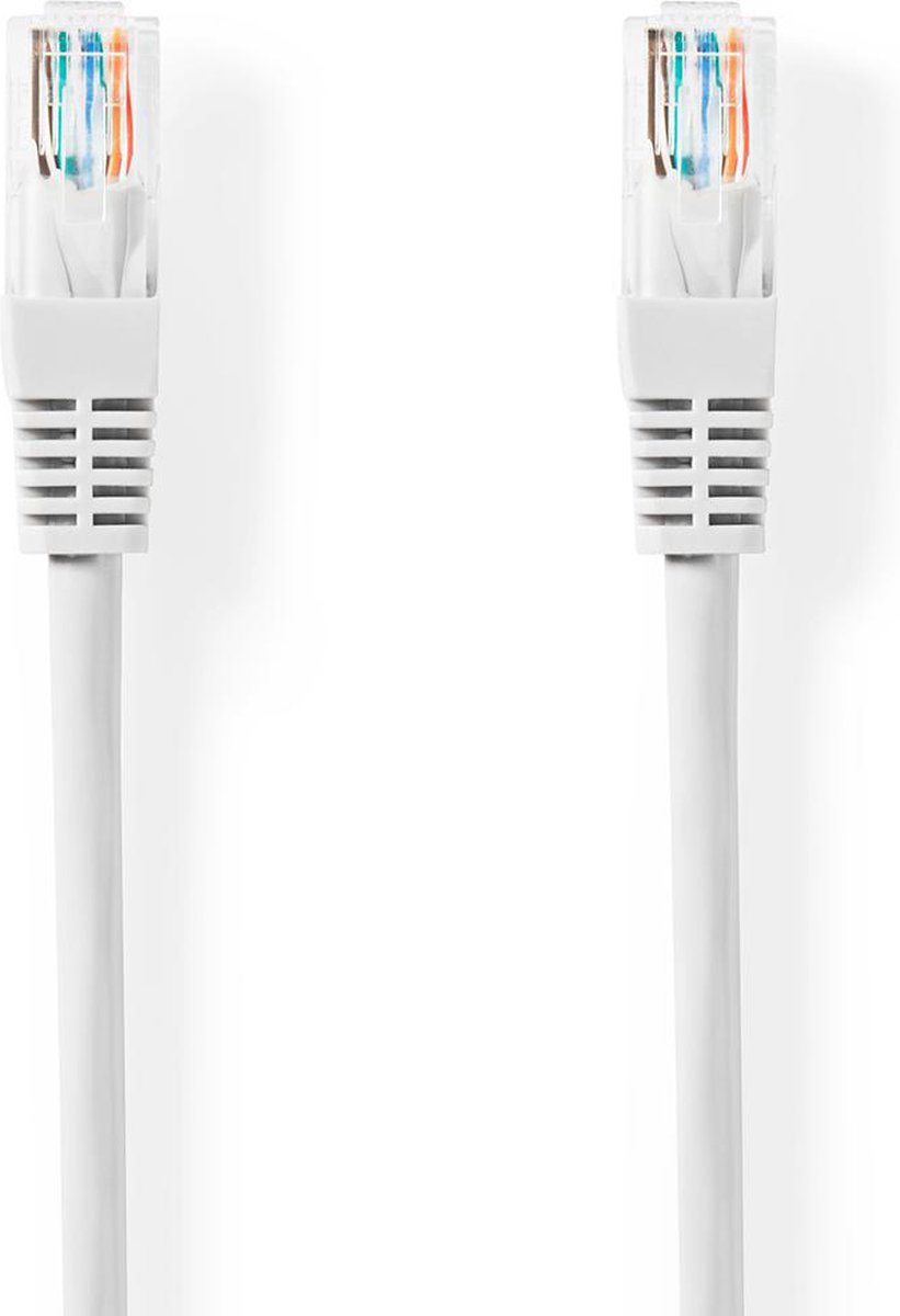 Nedis CAT5e-Kabel - U/UTP - RJ45 Male - RJ45 Male - 20.0 m - Rond - PVC - Wit - Label