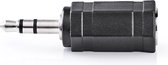 Nedis Stereo-Audioadapter - 3,5 mm Male - 2,5 mm Female - Vernikkeld - Recht - Metaal - Zwart - 1 Stuks - Blister