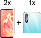 Beschermglas Oppo A91 Screenprotector 2 stuks - Oppo A91 Screen Protector Camera - 1 stuk