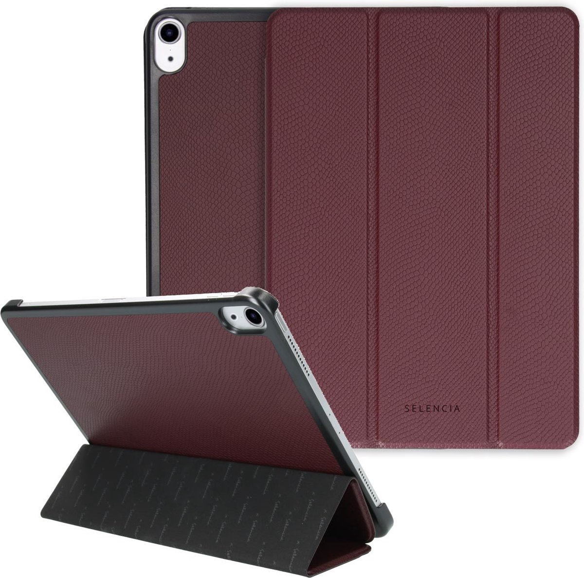 Selencia Kesia Slang Trifold Book Case iPad Air (2022 / 2020) tablethoes - Donkerrood
