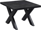 Bijzettafel 60x60x45 cm mangohout en metaal