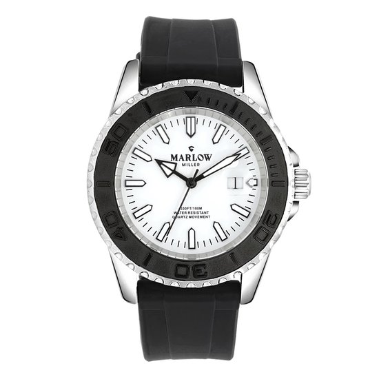 Lucardi Heren Marlow Miller Heren Horloge Zwart Horloge Kunststof Zwart 44 mm bol