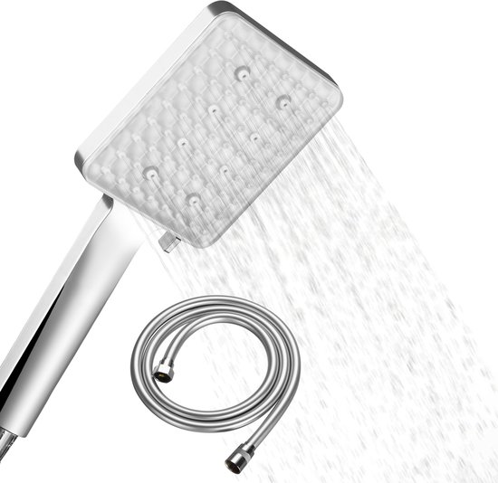 Huckle Douchekop Waterbesparende Douchekop met 1.5M Antitwist PVC slang 6...