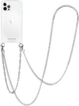iMoshion Backcover met koord + armband hoesje - Ketting iPhone 12, iPhone 12 Pro hoesje - Zilver