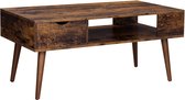 FURNIBELLA - salontafel, met opbergruimte, lade, open vak, voor woonkamer, eetkamer, 100 x 50 x 45 cm, vintage bruin LCT028X01