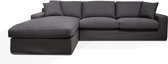 Hexagone - Vaste hoekbank links - Stof leigrijs - L 306 x D 190 x H 82 - Street