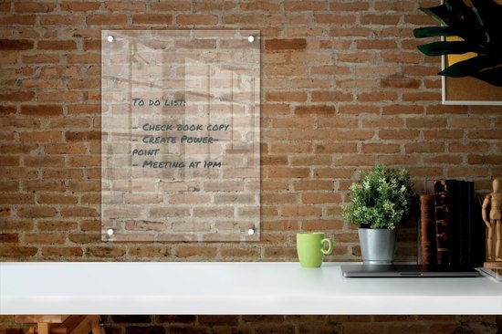 Nobo Transparant Draagbaar Acryl Mini Whiteboard voor Bureau of aan de Muur, Draagbaar, Droog Uitwisbaar, Frameloos, 600 x 450 Millimeter, Inclusief Marker En Montage Pads, Transparant, 1915618
