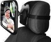 Verstelbare Baby Achteruitkijk Autospiegel - Auto Veiligheidsspiegel Baby - Achterbank Spiegel Baby - AutoSpiegel Baby - Babyspiegel Auto - Kinder Autospiegel - Zwart