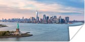Poster Luchtfoto van het Amerikaanse standbeeld bij zonsondergang in New York - 40x20 cm