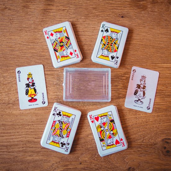 3 Stuks Mini Speelkaarten 4x3 Cm - Draagbare Miniatuur Poker Kaarten Set Rood