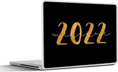 Laptop sticker - 11.6 inch - Spreuken - Goud - Welcome 2022 - Spreuken - Nieuwjaar - 30x21cm - Laptopstickers - Laptop skin - Cover
