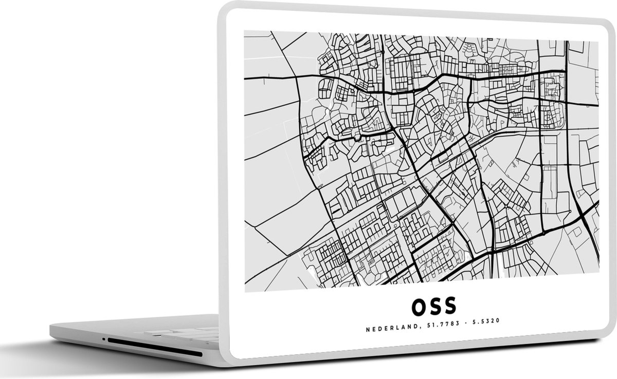 Laptop sticker - 13.3 inch - Kaart - Oss - Nederland - 31x22,5cm - Laptopstickers - Laptop skin - Cover