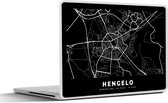 Laptop sticker - 17.3 inch - Kaart - Hengelo - Zwart - 40x30cm - Laptopstickers - Laptop skin - Cover