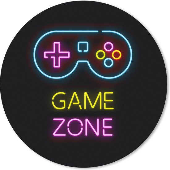 Gaming Muismat - Mousepad - 20x20 cm - Controller - Game - Neon - Zwart - Quotes - Game zone - Geschikt voor Gaming Muis en Gaming PC set - Schoolspullen tieners