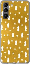 Coque Samsung Galaxy S21 - Sapin de Noël - Étoiles - Or - Siliconen