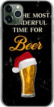 Geschikt voor iPhone 11 Pro Max hoesje - It's the most wonderful time for beer - Kerst - Quotes - Bier - Spreuken - Siliconen Telefoonhoesje