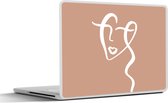 Laptop sticker - 10.1 inch - Vrouw - Gezicht - Abstract - 25x18cm - Laptopstickers - Laptop skin - Cover
